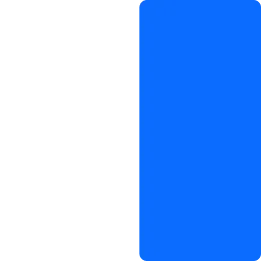 The image features a minimalist abstract composition of geometric shapes. A large vertical blue rectangle stands on the right side against a black background. On the left, a white square occupies the lower portion beneath a black square, creating a stark contrast. The overall design emphasizes clean lines, flat color fields, and a modern graphic style.